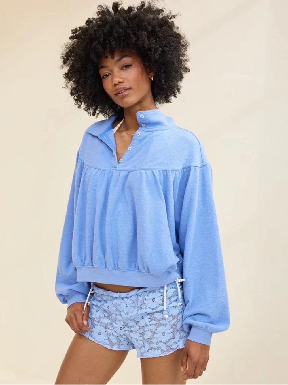 Aerie Soft Life Button Sweatshirt